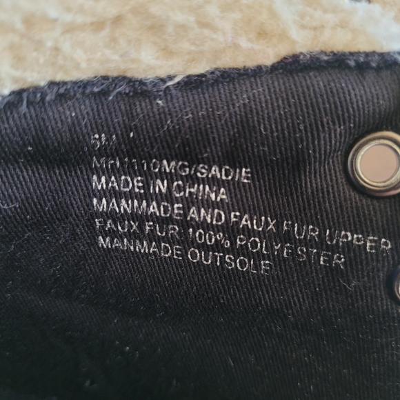 MIA Girl Faux Shearling Ankle Boots, Kid Girls size 6, Black & White - Picture 12 of 12